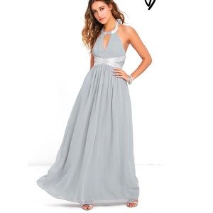 grey beaded maxi dress
